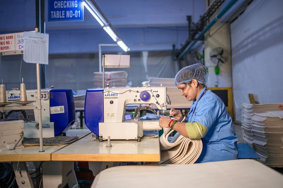 Garments checked at the checking table